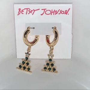 Betsey Johnson Holiday Whimsy Tree‎ Drop Earrings NWT